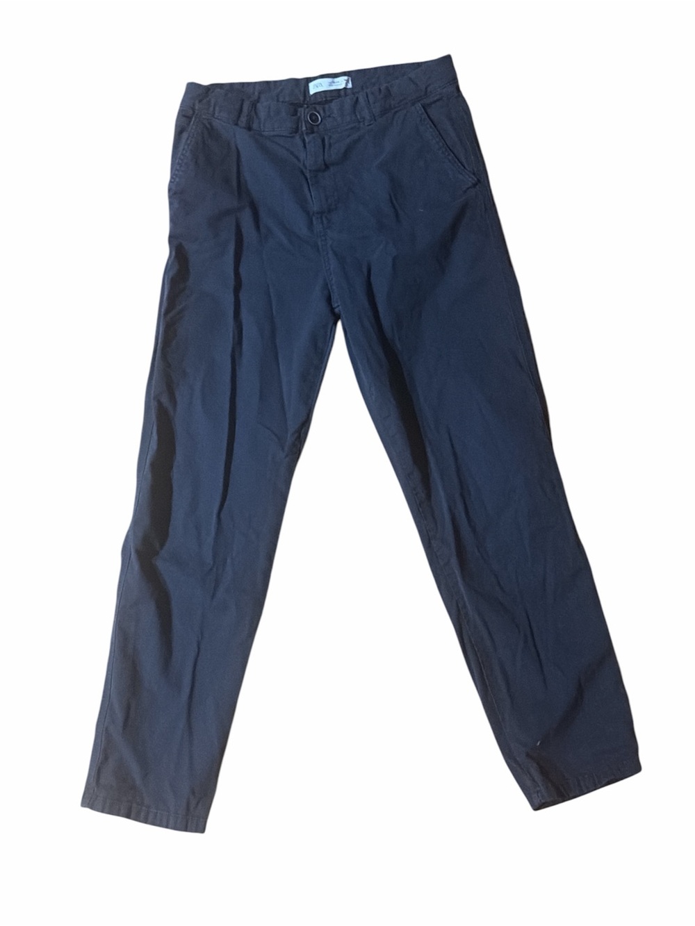 Zara Boys Navy Adjustable Waist Straight Leg Pants 13-14